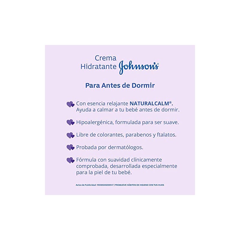 JOHNSONS Crema Corporal Para Beb Antes de Dormir 200 ml