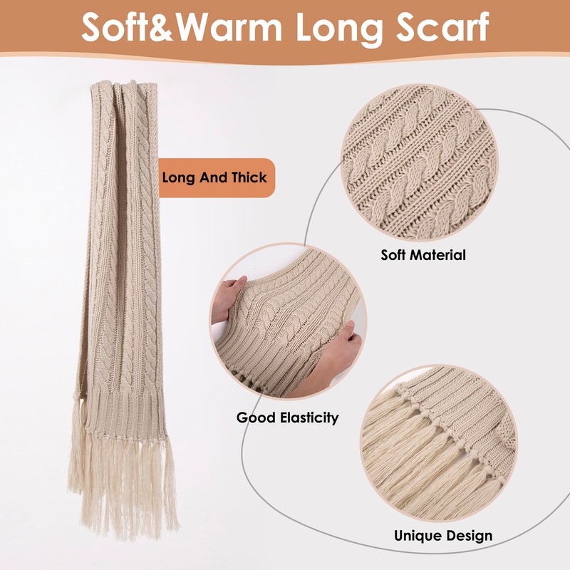 Women Winter Knit Warm Hat Beanie Scarf Gloves Set Pom