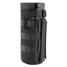 ZYEKIU Molle Bottle Holder, Bottle Holder Belt Durable, Bottle Holder Backpack Outdoor, Water Bottle Bag Adjustable for Outdoor, Hiking, Fishing, Camping, Running, Cycling (Black)