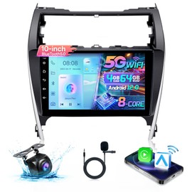 8 Core 5G WiFi Car Radio Stereo for Toyota Camry 2012-2014,Gearzbtor 10.1 Inch Camry Touch Screen Radio Carplay Android Auto Car Stereo with JBL GPS FM/RDS SWC Mirror Link Backup Camera 4G+64G