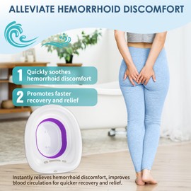 Soothic Sitz Bath for Toilet Seat Postpartum Care and Hemorrhoids - Yoni Steam Seat - Foldable Bidet BPA Free - Portable Basin for Epsom Salt Soak - Purple