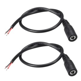 Rebower DC Power Cable - 4.0x1.7mm/3A/Black - 2 Pack - CCTV DVR LED Strip Light