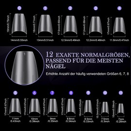 Kiiwah Pack of 300 Nail Tips, French Soft Gel Nail Tips, Acrylic Half Cover Nail Tips, Nail Tips with Positioning Lines for Nail Extension, Art Diy, Nail Studio at Home