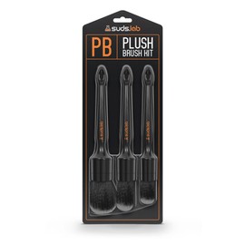 Suds Lab PB Plush Brush Kit 3 Pack- Ultra-Soft Synthetic Bristle Brushes - Scratch Free Design - Fine Detailing Brushes for Personal and Professional Use