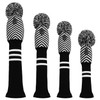 Black Diagonal Stripes Knit Woods Golf Head Covers, Set of