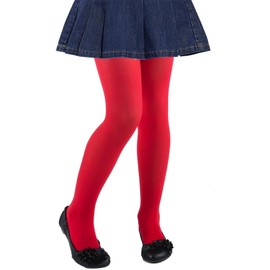 CHUNG Girls Footed Tights Light Weight Stretchy 60D Multi Candy Color Stage Play Costumes 2-12Y, Red, 2-3T