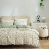 Floral Duvet Cover King, 100% Soft Microfiber Chic Floral Bedding