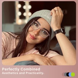 FONHCOO Blue Light Blocking Glasses Women Men TR90 Fashion Frame Computer Blue Light Glasses Anti UV Glare LBrown