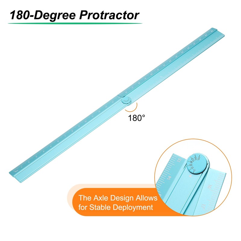 sourcing map 2pcs Folding Straight Ruler 30cm Metric Aluminum Alloy
