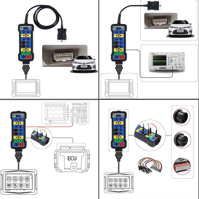 luumeiy OBD2 Breakout Box Powerful OBDII Protocol Detector, 16 Pin