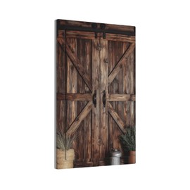 VGHOKO Decorative Switch Plate Cover with Rustic Barn Door Vintage Weathered Wood Texture Design 1 Gang No Device Single Blank Outlet Covers Wall Plate Light Switch Covers for Farmhouse Kitchen Decor
