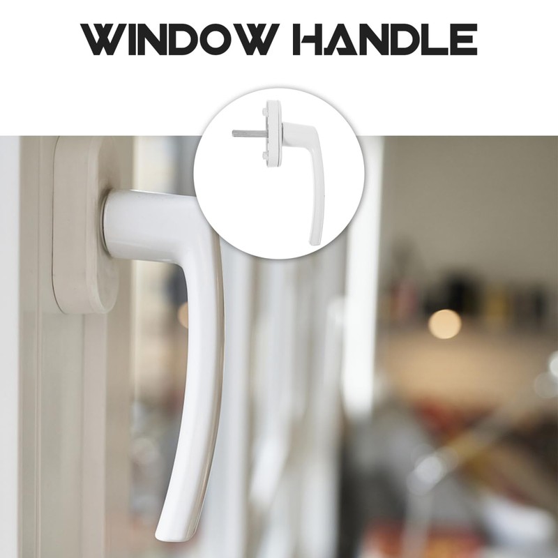 ARTIBETTER Aluminum Alloy Window Handle Crank: White Lockable Casement Window
