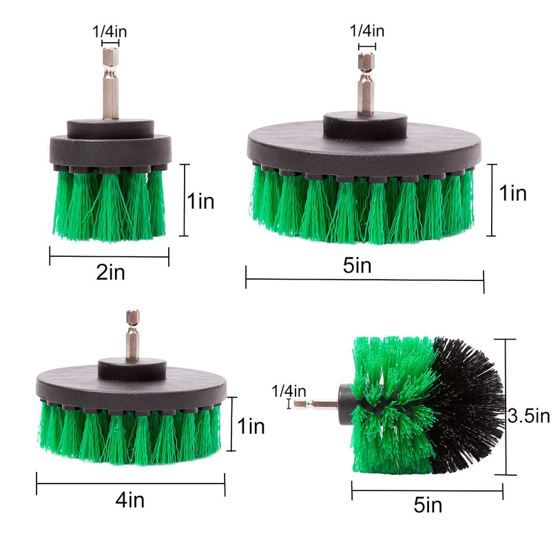 4 Packs Drill Brush Kit, Drill Scrubber Attachment Set for