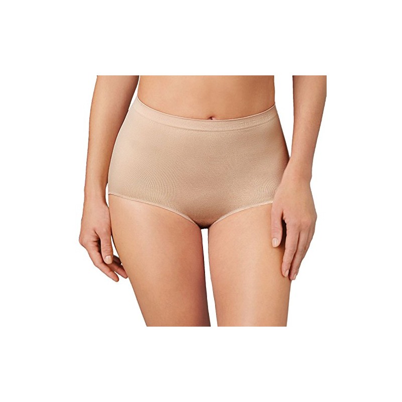 Ellen Tracy Essentials Womens Seamless Briefs 4-Pack Panties (Large, Ivory