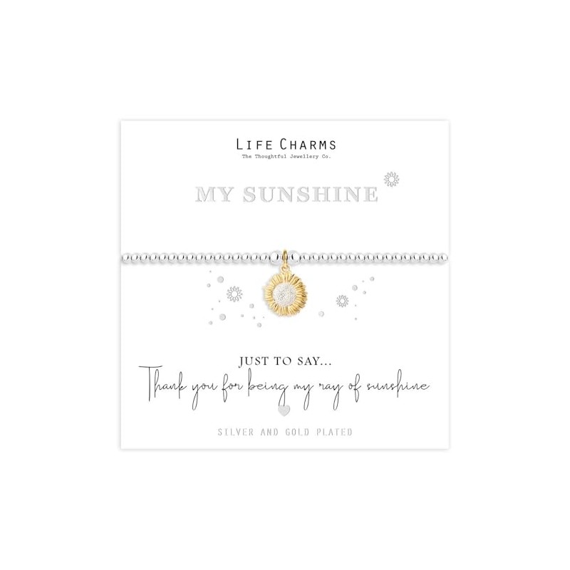Life Charms My Sunshine gold flower charm bracelet