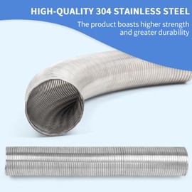 Universal Exhaust Flex Pipe 2.75"[2 3/4"] ID X 16.5"Length 304 stainless steel Exhaust Pipe Can be extended to 20" Comes With Aluminum Foil Tape (2in*75FT),Stainless Steel Cable ties