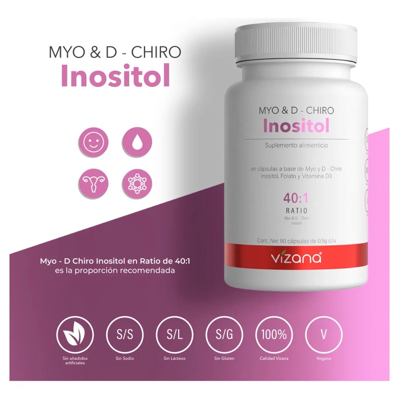 Vizana Nutrition Inositol Myo & D-chiro 90 Caps-500 Mg