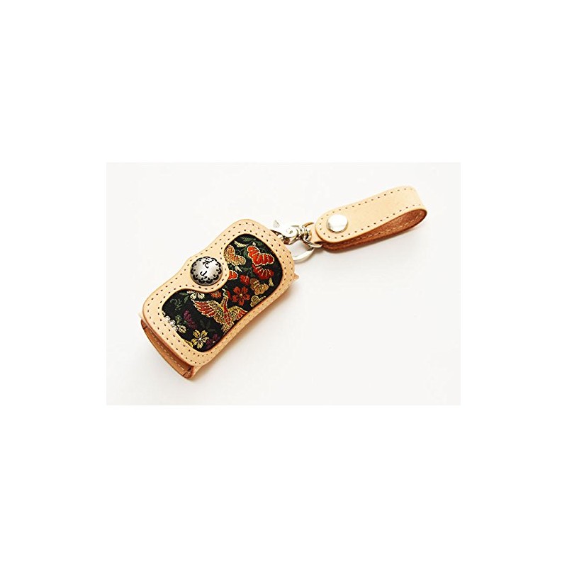 Kazan K-6K-HT Hanaho Gold Bootis Leather Key Case/Japanese Pattern/Genuine Leather