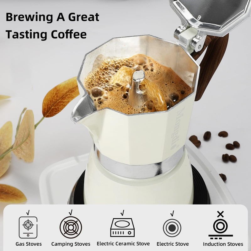Mongdio Stovetop Espresso Maker Moka Pot, Cuban Coffee Maker Stove