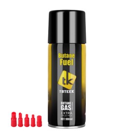 TBTeek Butane Fuel Refill, 180ml High Grade Butane Fuel Canister for Universal Lighter, Kitchen Torch, Butane Torch (1 Can)
