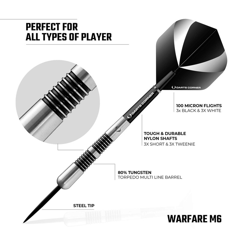 Darts Corner Warfare Darts | Steel Tip Darts Set |