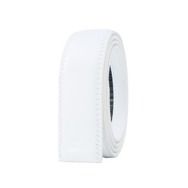 COTIDI 35mm Wide Automatic Ratchet Leather Man Belt Without Buckle, White C20, 130 cm
