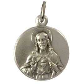 THE SACRED HEART OF JESUS AND MARY MEDAL (THE TWO SACRED HEARTS IN JUST ONE MEDAL) - 100% MADE IN ITALY, Brass