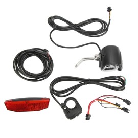 Electric Bike Headlight Tail Light Sets Double Switch ABS 4 LED Beads 3 in 1 OutdoorFront Rear Warning Lights Kit
