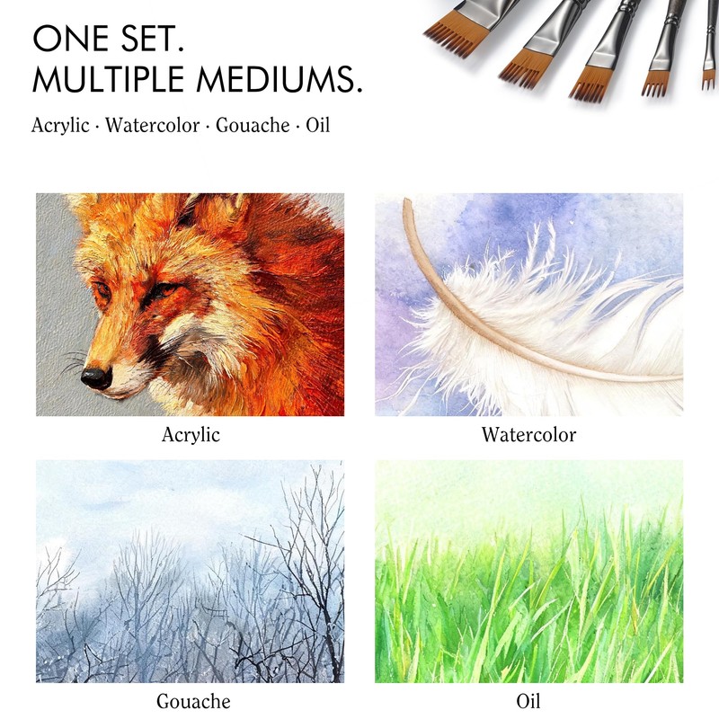 Artify 5 Pcs Professional Grainer Brush Set for Textured Painting