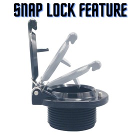 Swimables Spring Loaded Free Rotation Snap-Lock Vac Lock Replacement | Wall Fitting Compatible with Zodiac, Hayward and Pentair Pool Cleaners | Heavy Duty Pool Return Line Accessories (Dark Gray)