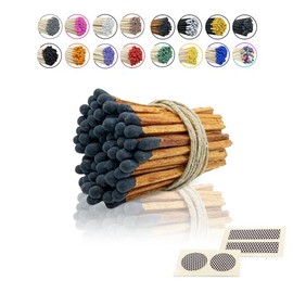 2” Inch Long Wooden Refill Matchsticks with Strike Stickers - Safety Matches Wholesale Bulk Loose by Chandler Studio (Brown/Black, 100 Pieces)