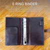 GDCELPA A6 Leather Binder Cover with Card Holder 6 Ring