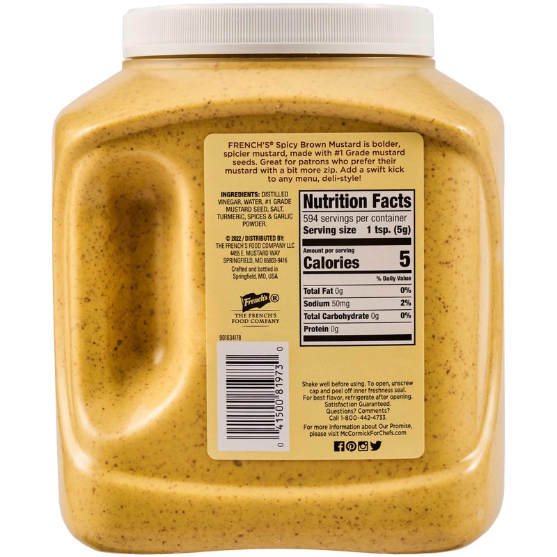 French's Spicy Brown Mustard, 105 oz - One 105 Ounce
