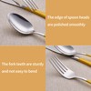 LKTDYMEG 20-Piece Yellow Silverware Set 18/0 Stainless Steel Silverware Set
