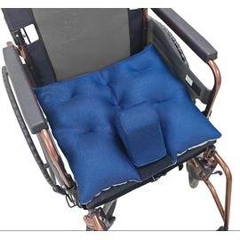 Anti-slip Wheelchair Cushion with Pommel Wedge and Seat Belt for Enhanced Comfort and Stability- Designed for Pressure Relief, Removable Breathable Cover, Ideal for Wheelchair Users (18.5 x 18.5 inch)