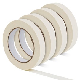 NIUBIER Masking Tape, 0.75 inch Wide Painters Tape, 4 Pack Strong Adhesive Labeling Tape, Beige White, 55 Yards per Roll (220 Total Yards) for Home, Office, Labeling, School, DIY, and Crafts
