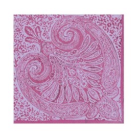 Caspari Paisley Medallion Paper Luncheon Napkins in Raspberry, Four Packs of 20