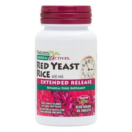 Nature's Plus NaturesPlus Herbal Actives Red Yeast Rice Tablets - 600 mg Extended Release - Herbal Supplement - Vegetarian, Gluten Free - 30 Servings (30 Tablets)