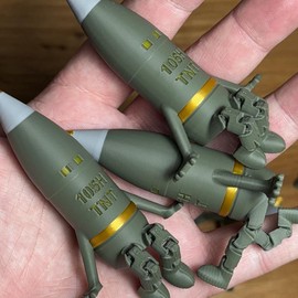105MM Artillery Shell Buddy – Unique Military-Inspired Desk Toy or Gift, 3D Printed, Articulating, Military Gift, Decor Ornaments - Count: Bulk Pricing - 10 Ct