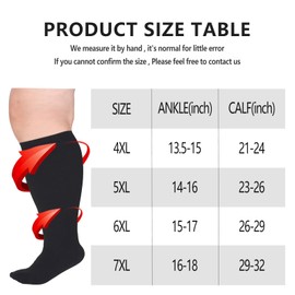 Nogsay Compression Socks for Men and Women, 20-30 mmHg Medical Support Stockings, Plus Size Compression Socks, Knee Socks for Edema, Varicose Veins (Black), black