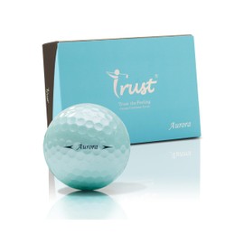 Trust Trust Golf Balls 2026 Aurora No Show Fly No Bend Stop Crystal Urethane Cover 3 Piece Reactive Core (Tour Series) 1 Dozen (12 Pack) Aurora Blue