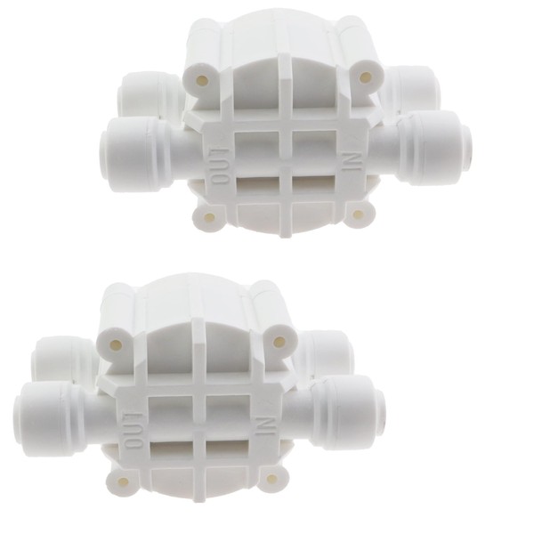 KKUANG 2PCS Water Purifier Quick Connect Four Side Valve 1/4inch