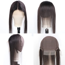 Lace Frontal Closure 13x4 Ear To Ear Brazilian Virgin Hair Straight Transparent 13x4 Lace Frontal With Cap Free Part Pre Plucked Natural Hairline 22 Inch