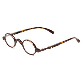 Calabria R314/R501S Vintage Retro Metal Reading Glasses +1.50 Blonde Tortoise Men Women Professor Round Single Power Readers