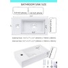 Small Wall Mounted Bathroom Sink, QISHKA 14.5" x 7" Ceramic