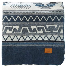 Inca Ecuadorian Blanket - Aztec/Mexican/Southwest Artisanal Style - Use As Fall Throw Blanket, Camp Blanket, or Cover for Indoors and Outdoors (Gray Blue, Medium)