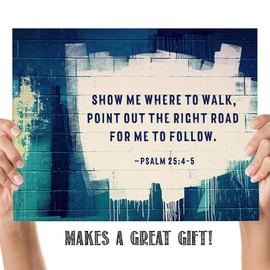 TJ Originals - Psalm 31.24 , Be of Good Courage and He Shall Strengthen Your Heart , Bible Quote Calming quotes - Unframed 11 x 14 Watercolor Print - Positive Gifts for Kids , Religious Inspirational Gift for Family & Friends , Over the Bed Decor (Psalm 