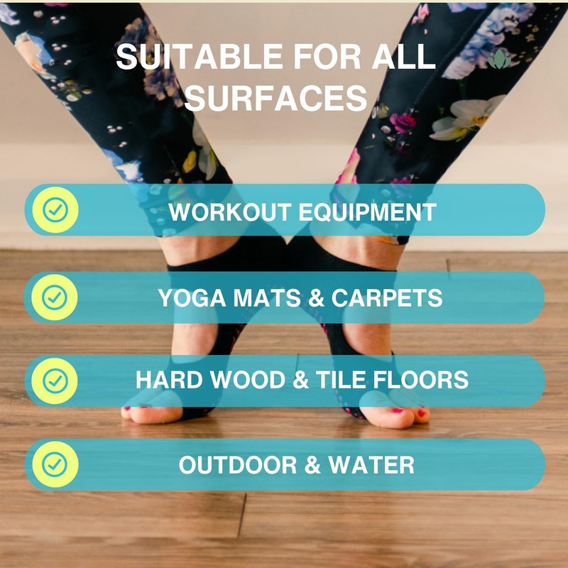 Tucketts Allegro Toeless Non-Slip Grip Socks - Anti Skid Yoga,