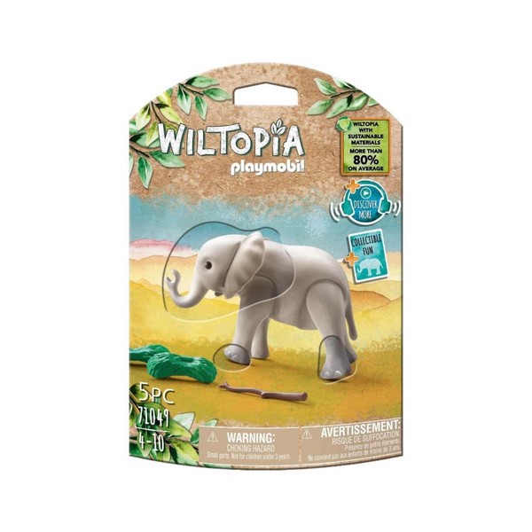 Playmobil 71049 Wiltopia Baby Elephant, Animal Toy, Sustainable Toys, Fun Imaginative Role-Play, PlaySets Suitable for Children Ages 4+