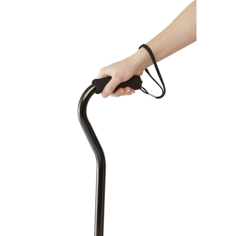 Medline Offset Handle Canes with Comfortable Foam Grip, Black, Lightweight